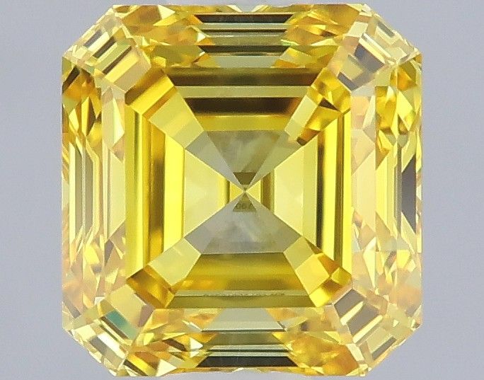 0.78 CT Fancy Vivid Yellow ASSCHER