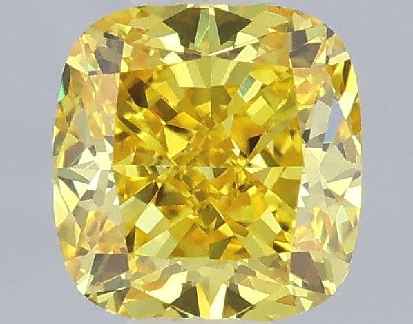 0.49 CT Fancy Vivid Yellow CUSHION MODIFIED