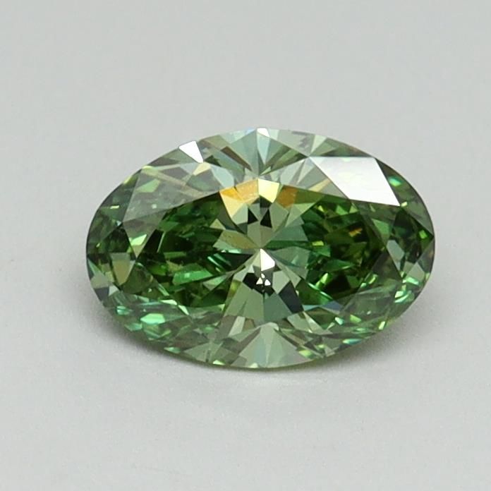 0.53 CT Fancy Vivid Green OVAL