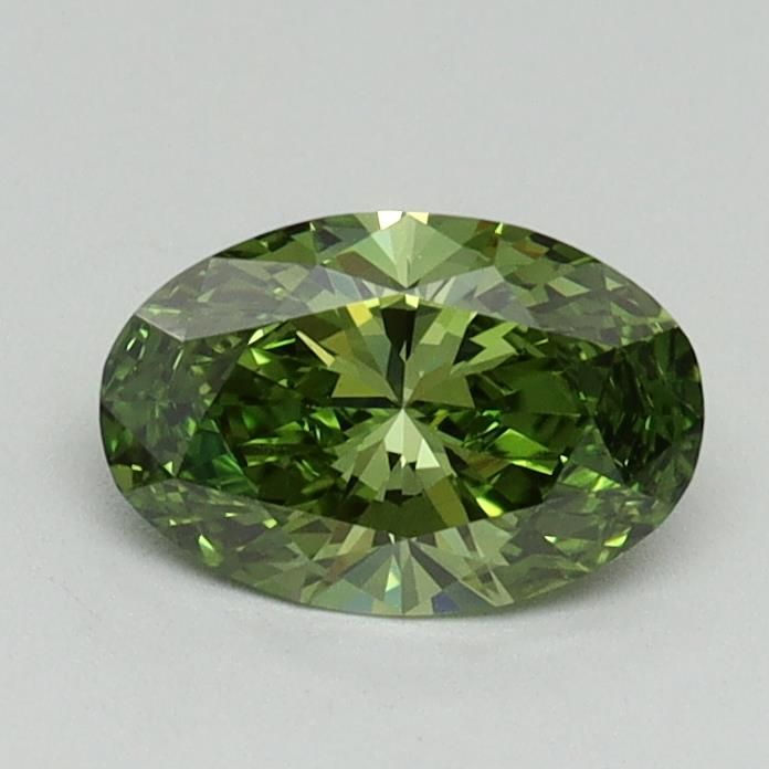 0.66 CT Fancy Vivid Green OVAL