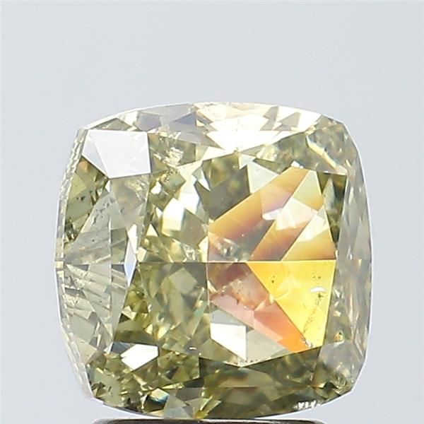 Diament 3.03 ct Fancy Dark Brown Greenish Yellow/SI2