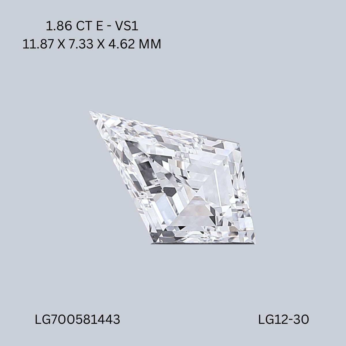 1.86 ct lab-grown Kite Diamond