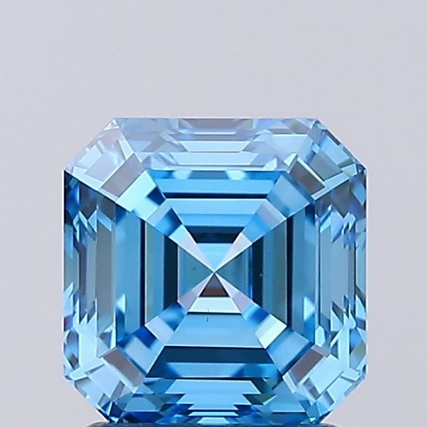 1.51 CT Fancy Vivid Blue ASSCHER