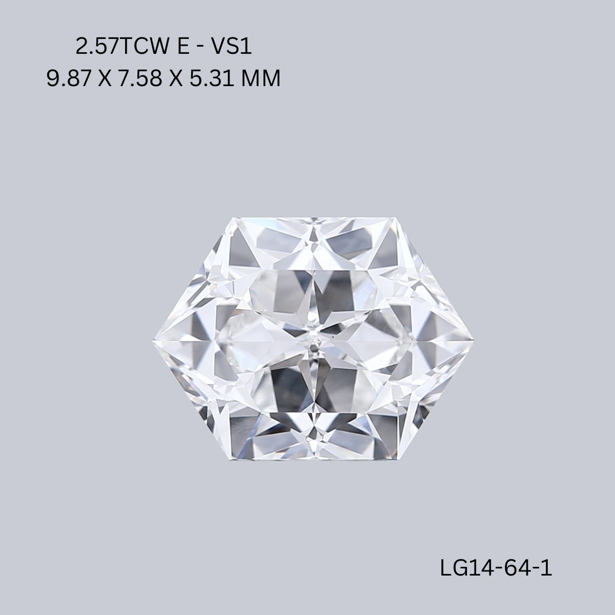2.57 ct lab-grown Hexagonal Diamond