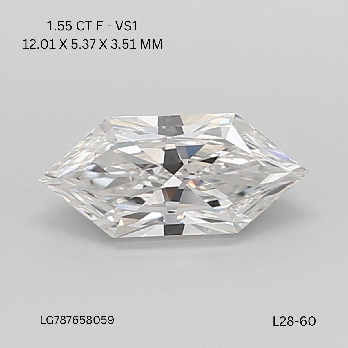 1.55 ct lab-grown Hexagonal Diamond