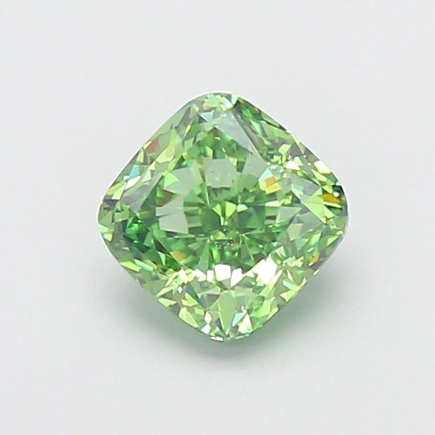 1.54 CT Fancy Vivid Green CUSHION MODIFIED