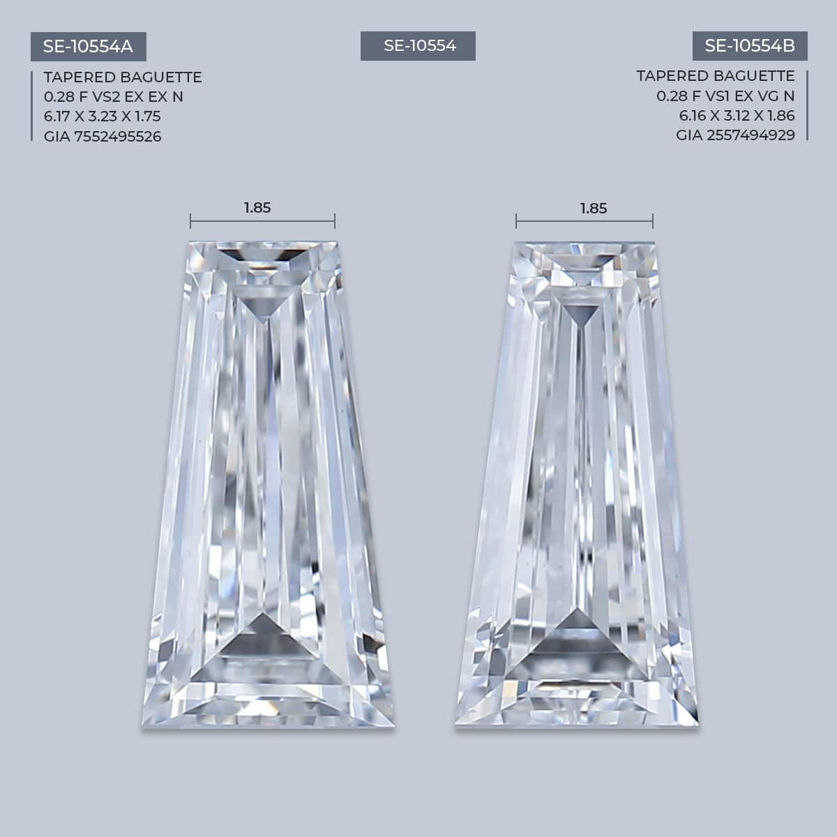 0.28 ct Tapered baguette Diamond