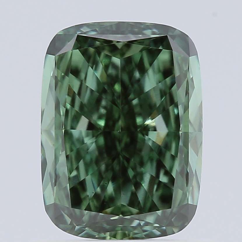 1.06 CT Fancy Vivid Green CUSHION MODIFIED