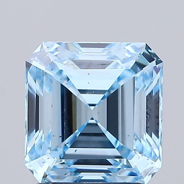 1.5 CT Fancy Vivid Blue ASSCHER