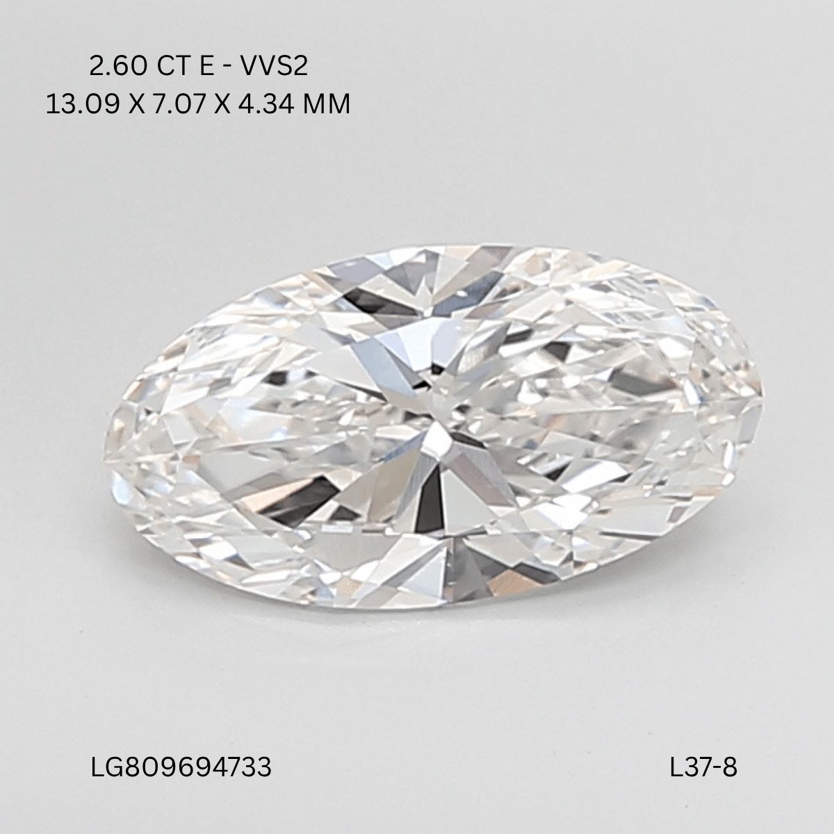 2.60 ct. oval Lab Grown Diamond front image