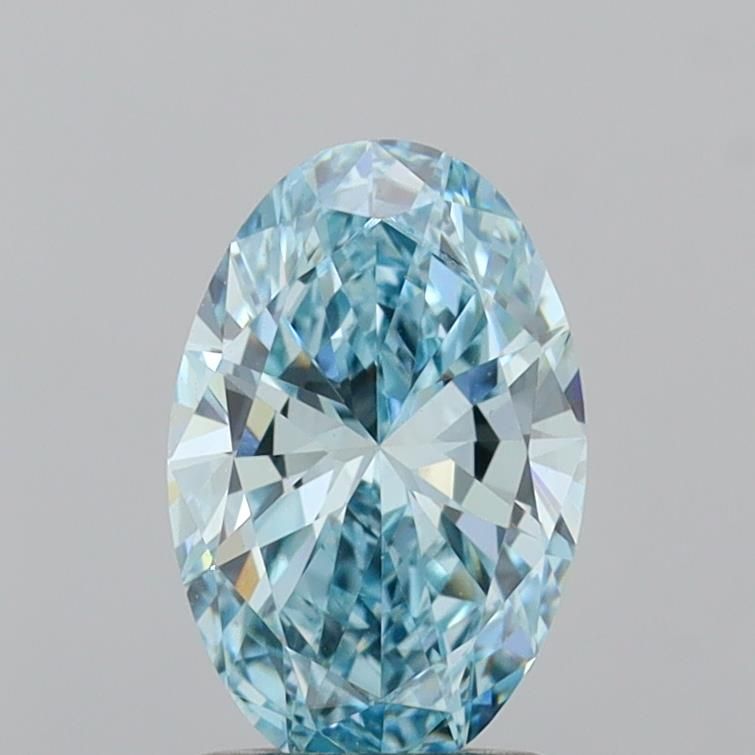 1.47 CT Fancy Vivid Greenish Blue OVAL