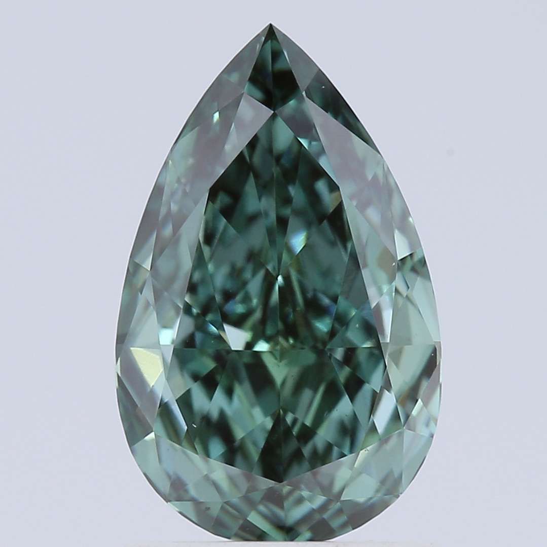1.36 CT Fancy Vivid Green PEAR