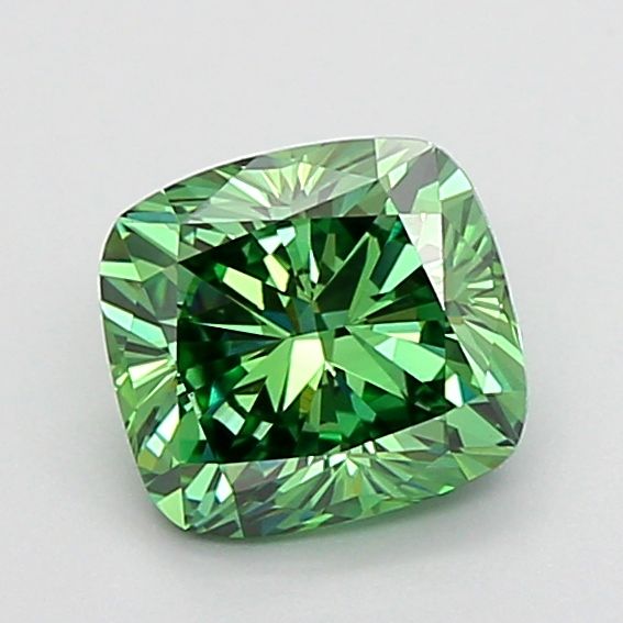 1.04 CT Fancy Vivid Green CUSHION MODIFIED