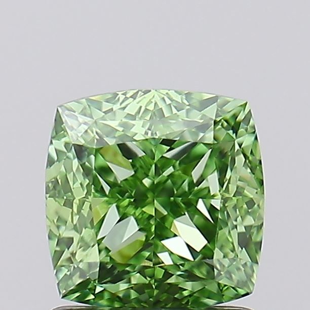 1.51 CT Fancy Vivid Green CUSHION MODIFIED