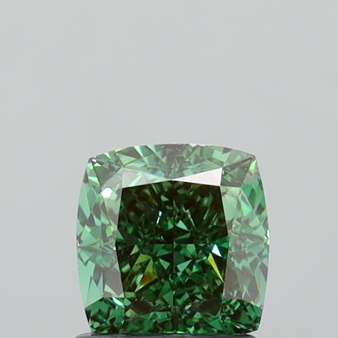 1.44 CT Fancy Vivid Green CUSHION MODIFIED