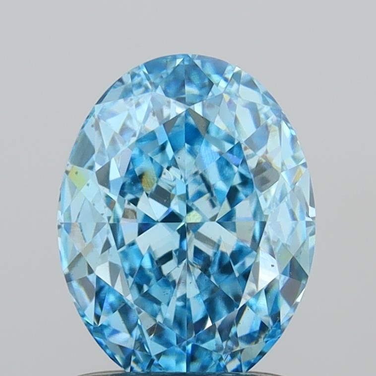 1.39 CT Fancy Vivid Blue OVAL