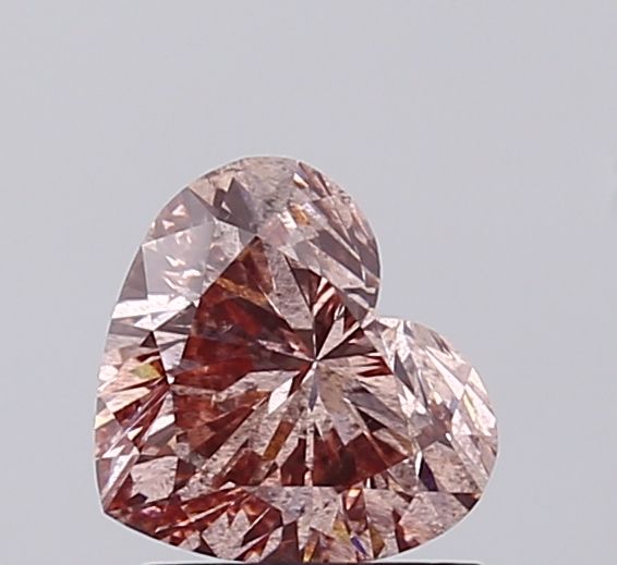 1.0 CT Fancy Intense Brownish Pink HEART