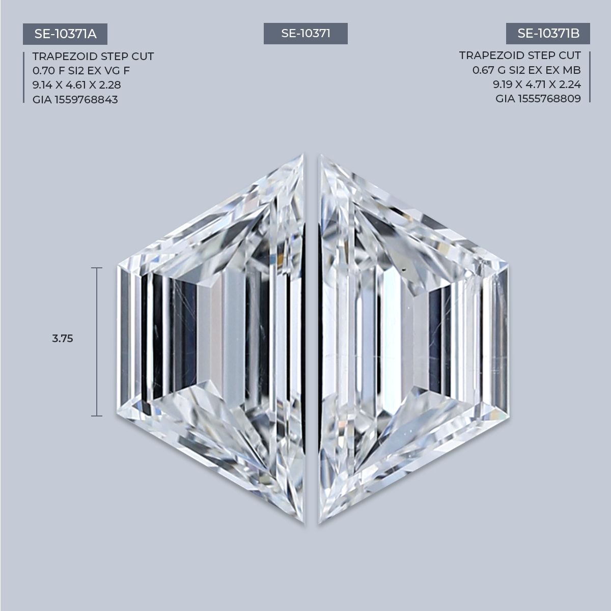 0.7 ct Trapezoid Diamond