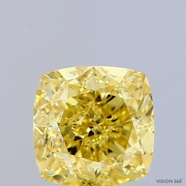 1.25 CT Fancy Vivid Yellow CUSHION MODIFIED