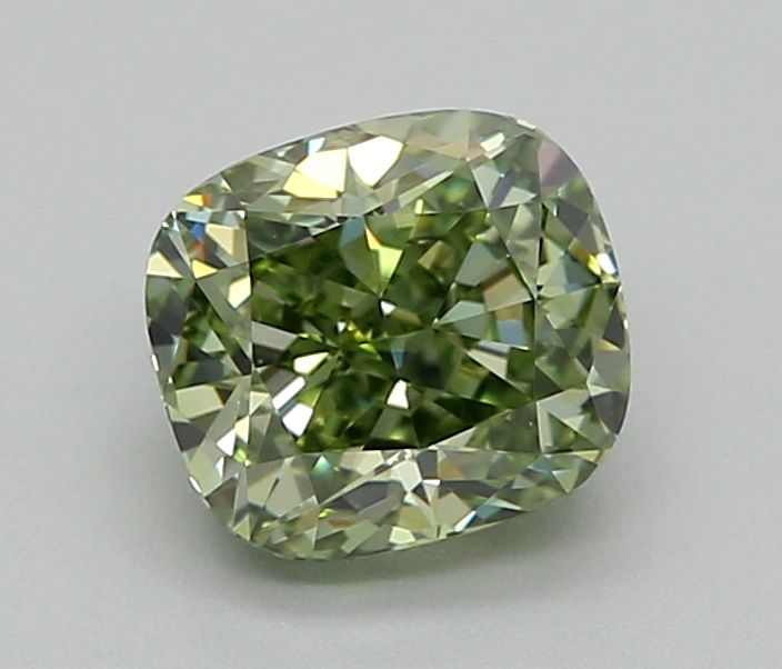 1.04 CT Fancy Vivid Green CUSHION MODIFIED