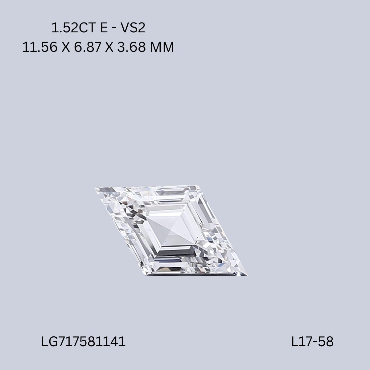 1.52 ct lab-grown Lozenge Diamond