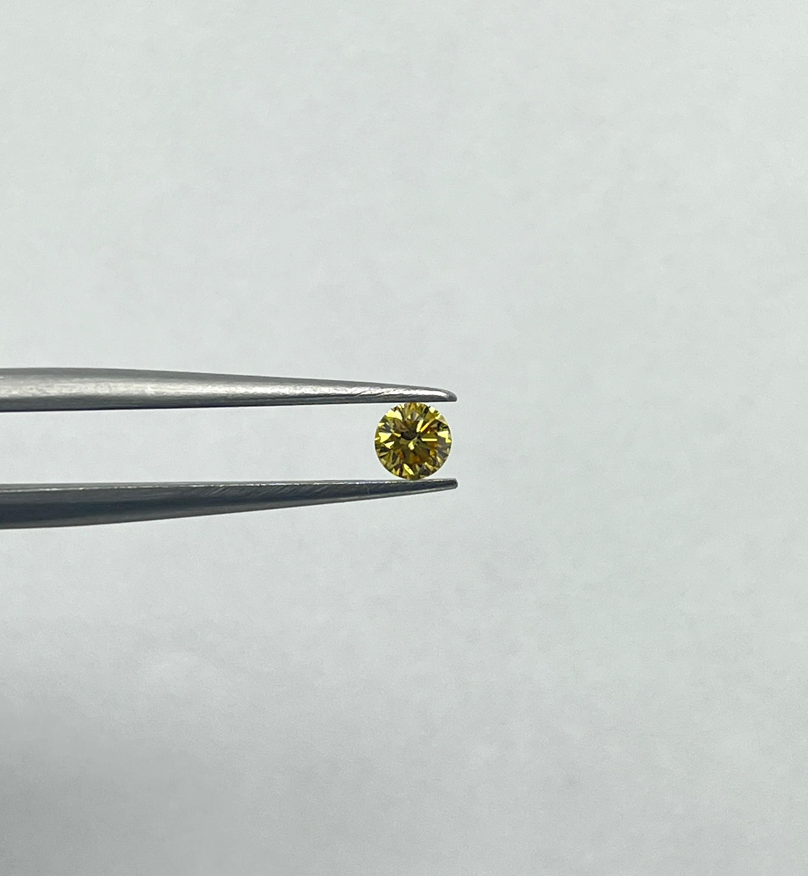 Diament 0.24 ct Fancy Vivid Yellow/