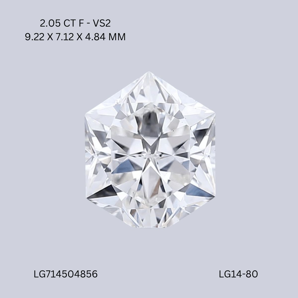2.05 ct lab-grown Hexagonal Diamond