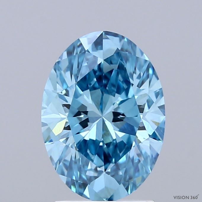 1.51 CT Fancy Vivid Blue OVAL