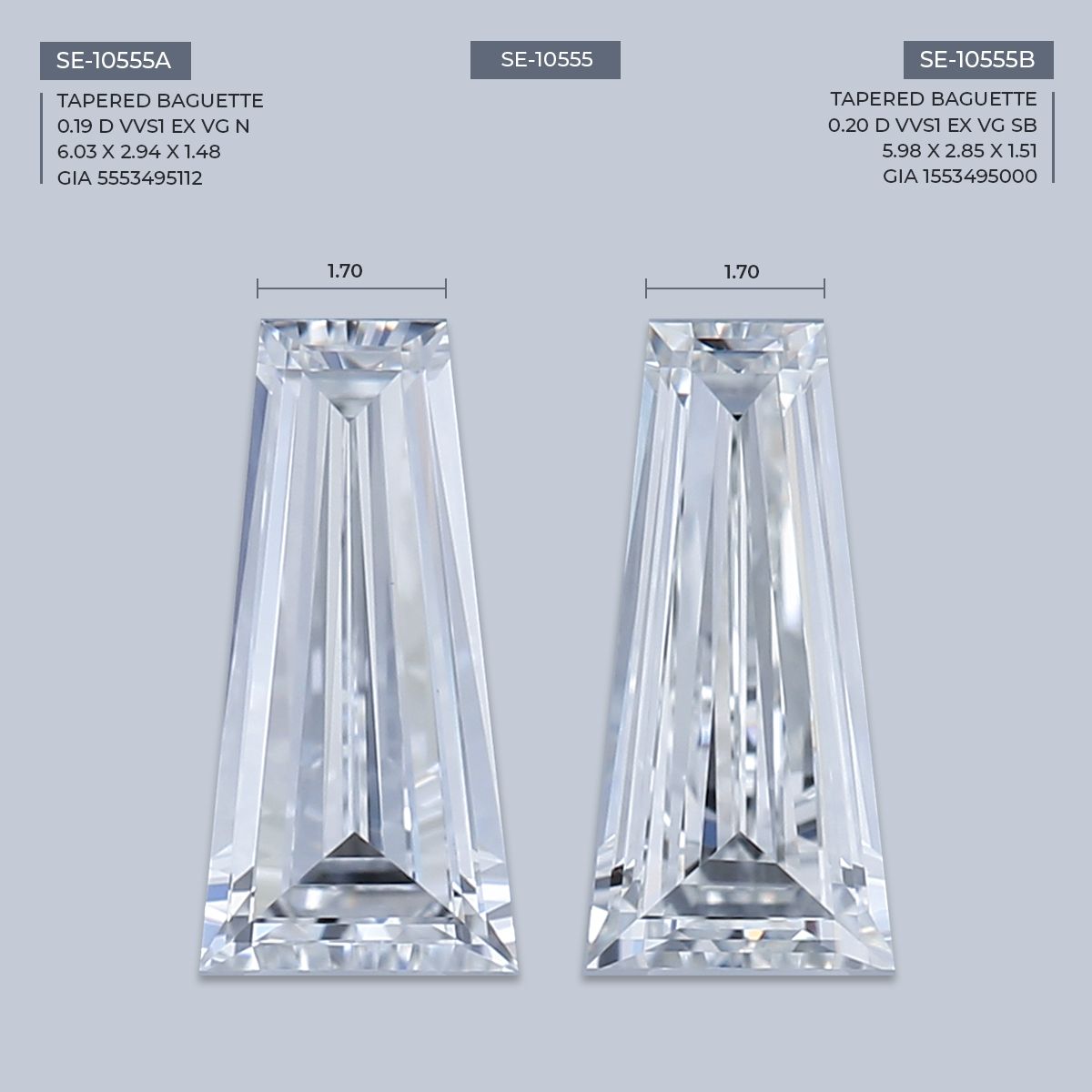 0.19 ct Tapered baguette Diamond