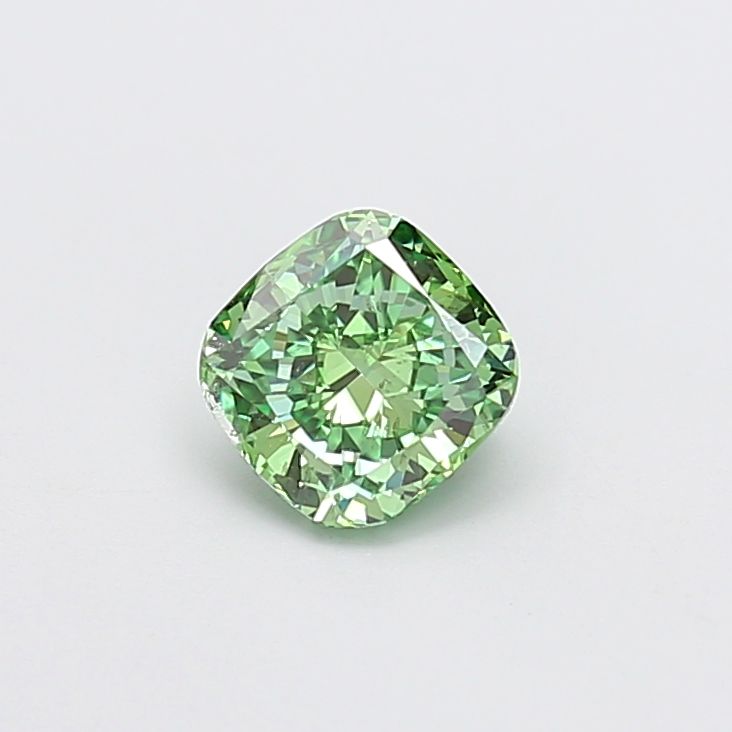1.0 CT Fancy Vivid Green CUSHION MODIFIED