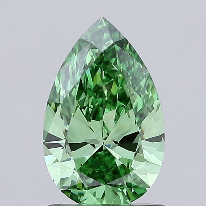 1.0 CT Fancy Vivid Green PEAR