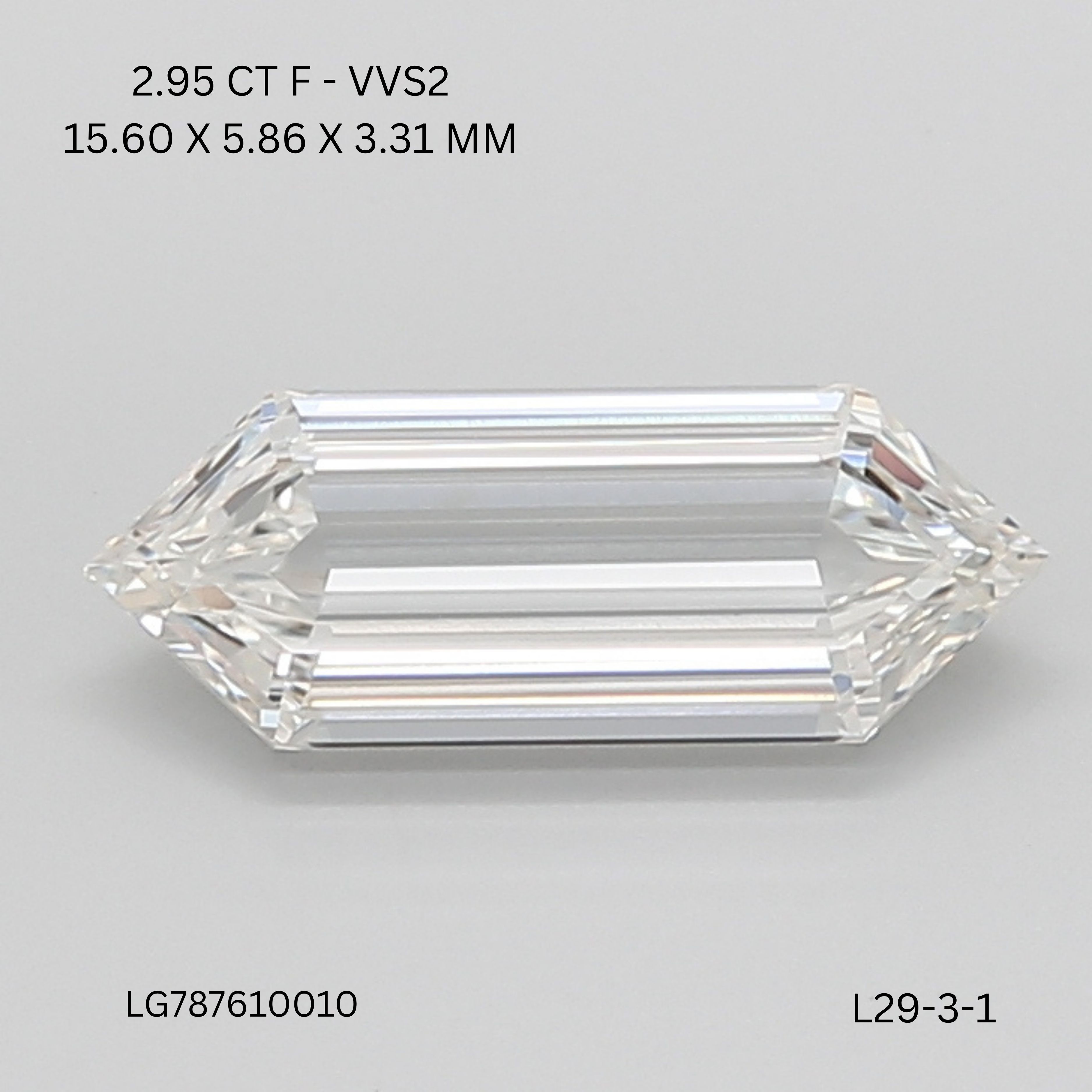 2.95 ct lab-grown Hexagonal Diamond