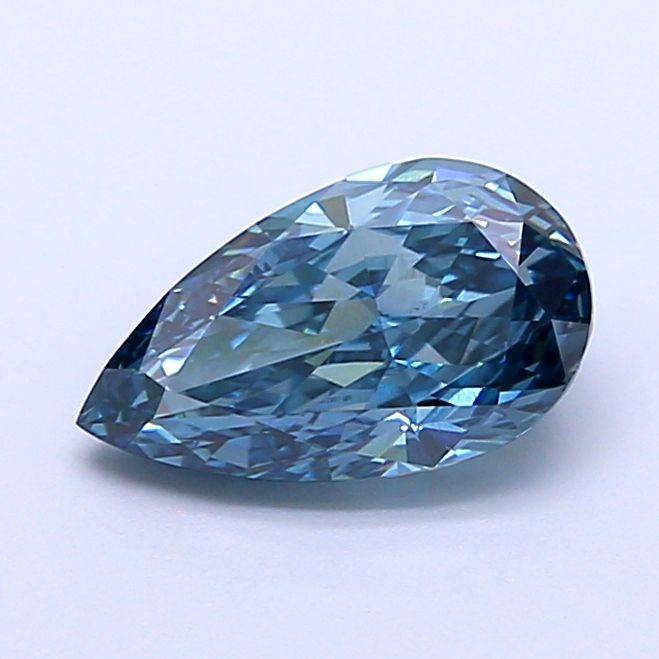 1.54 CT Fancy Vivid Greenish Blue PEAR
