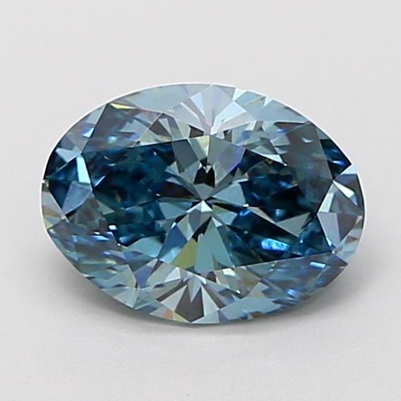 1.02 CT Fancy Vivid Greenish Blue OVAL