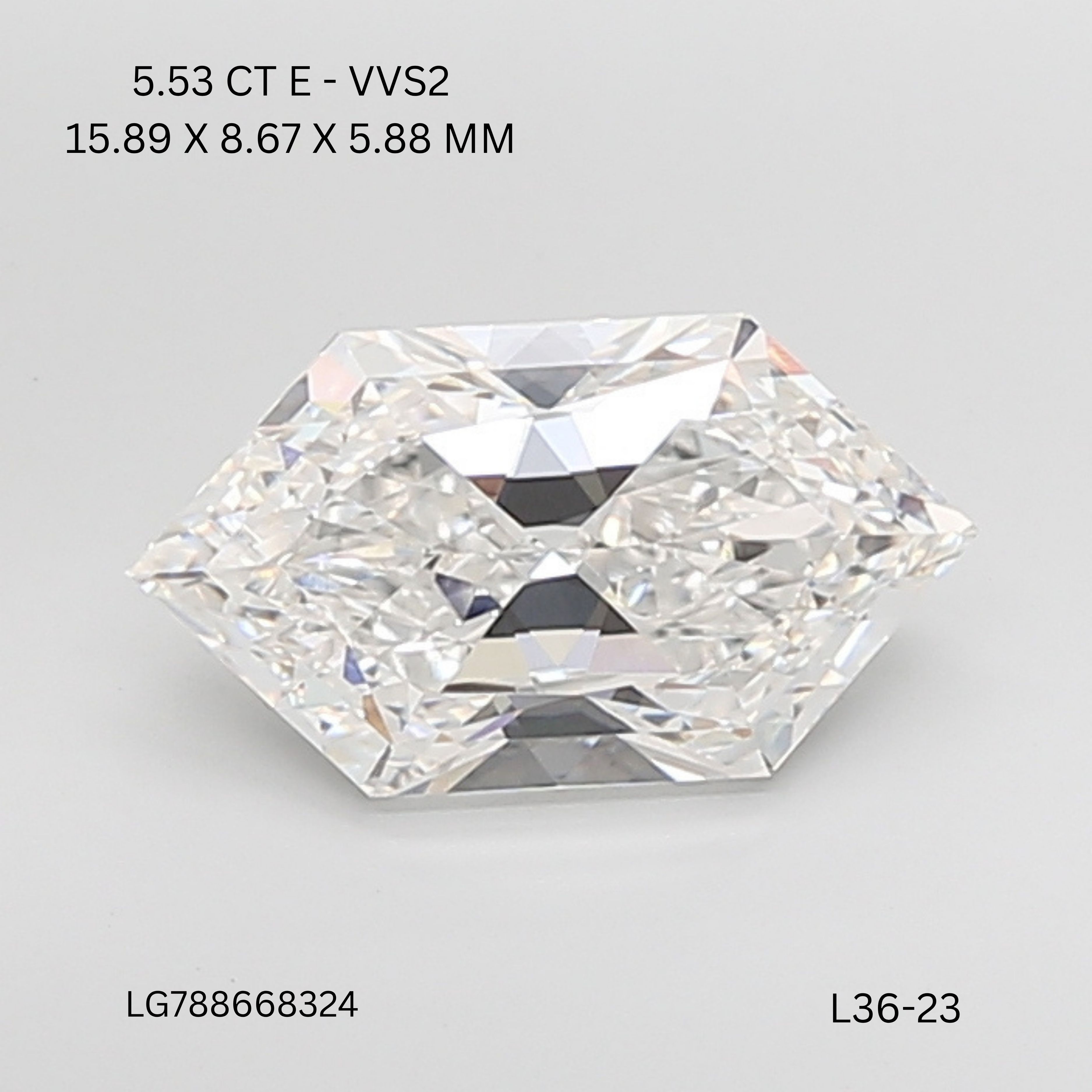 5.53 ct lab-grown Hexagonal Diamond