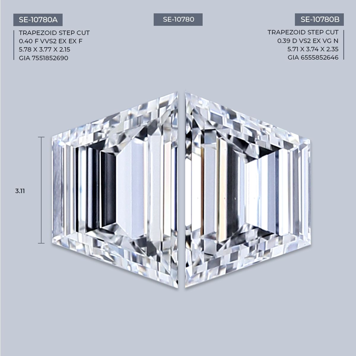 0.39 ct Trapezoid Diamond