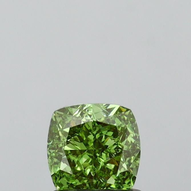 1.0 CT Fancy Vivid Green CUSHION MODIFIED