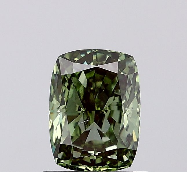 1.07 CT Fancy Vivid Green CUSHION MODIFIED