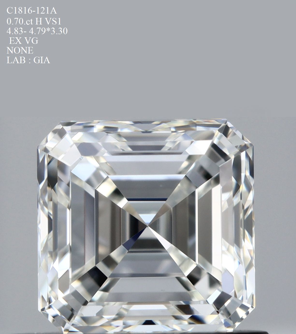 0.70 ct Asscher diamond