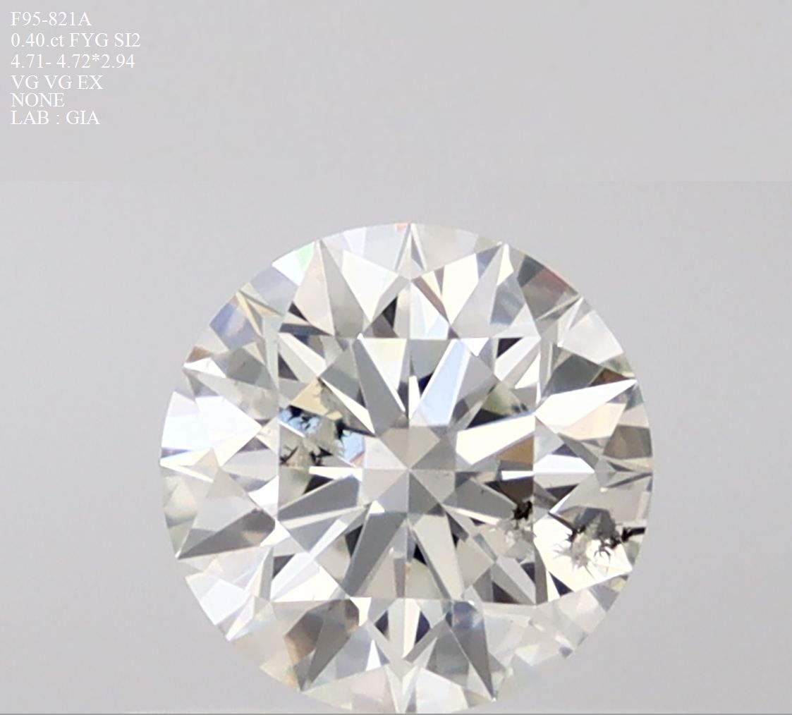 Diament 0.4 ct Faint Yellow Green/SI2