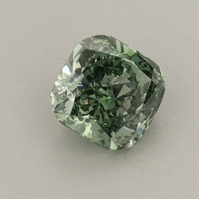 0.67 CT Fancy Vivid Green CUSHION MODIFIED