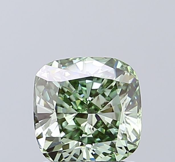 1.51 CT Fancy Vivid Green CUSHION MODIFIED
