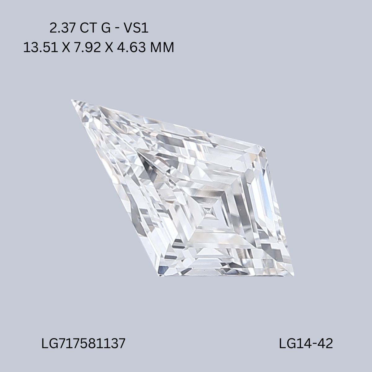 2.37 ct lab-grown Kite Diamond