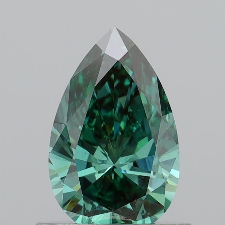 0.72 CT Fancy Vivid Green PEAR