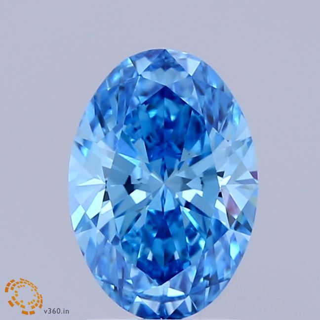 1.51 CT Fancy Vivid Blue OVAL