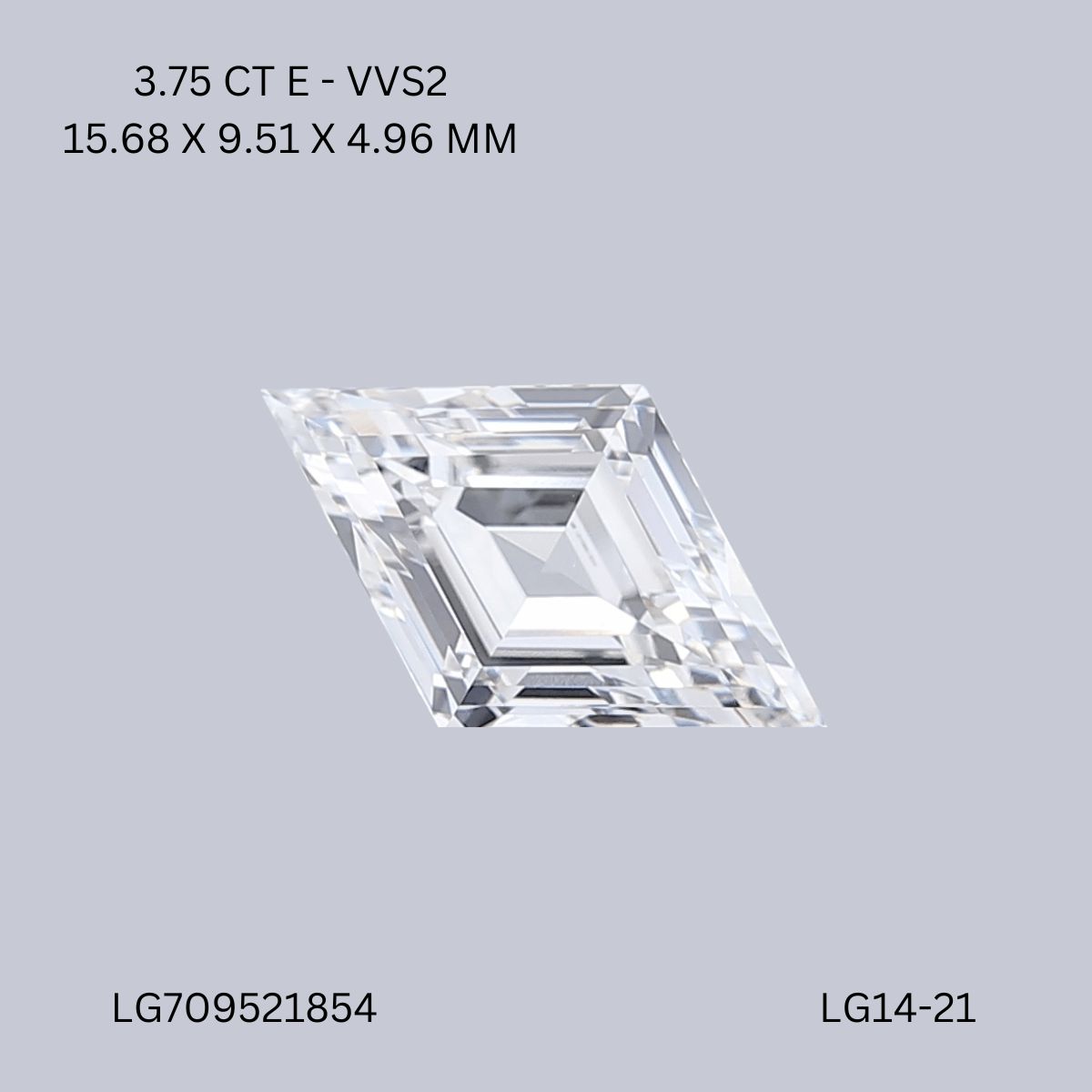 3.75 ct lab-grown Lozenge Diamond