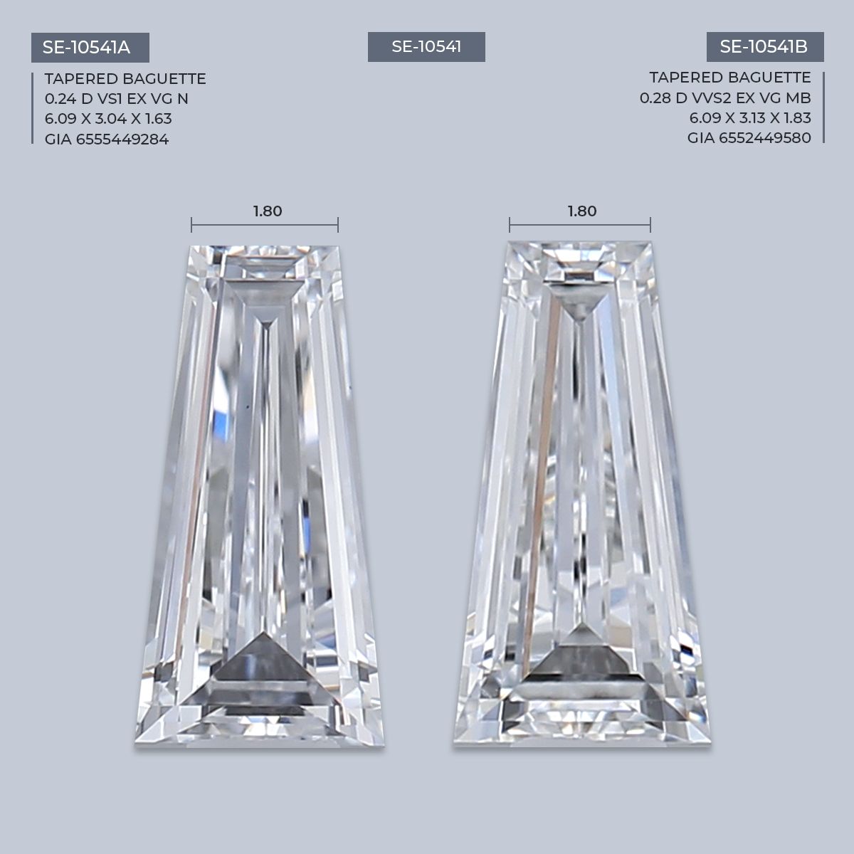 0.28 ct Tapered baguette Diamond