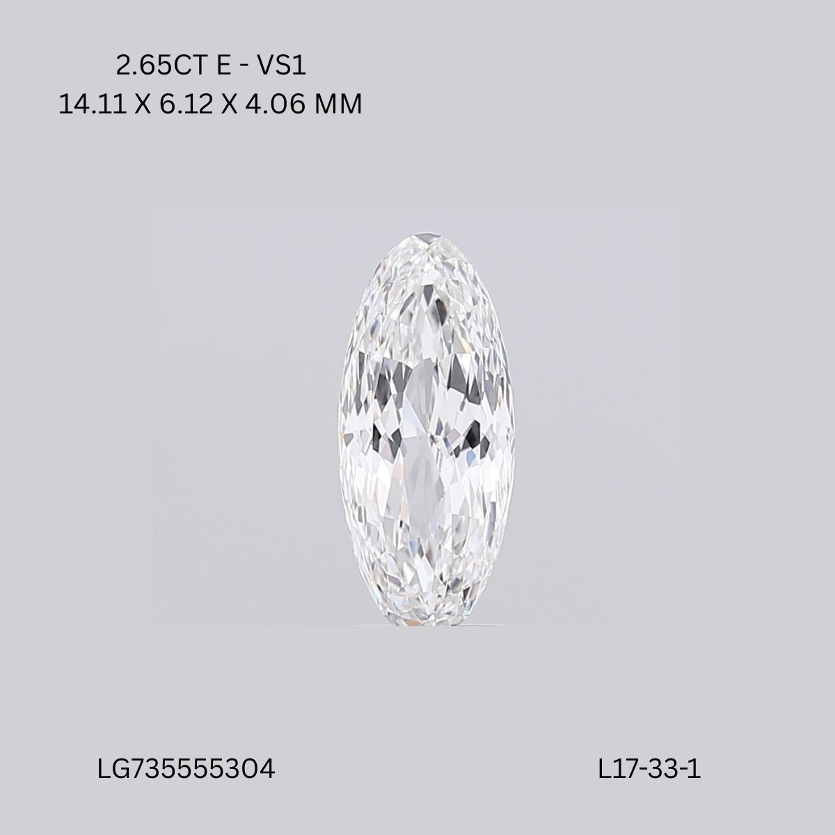 2.65 ct. oval Lab Grown Diamond front image