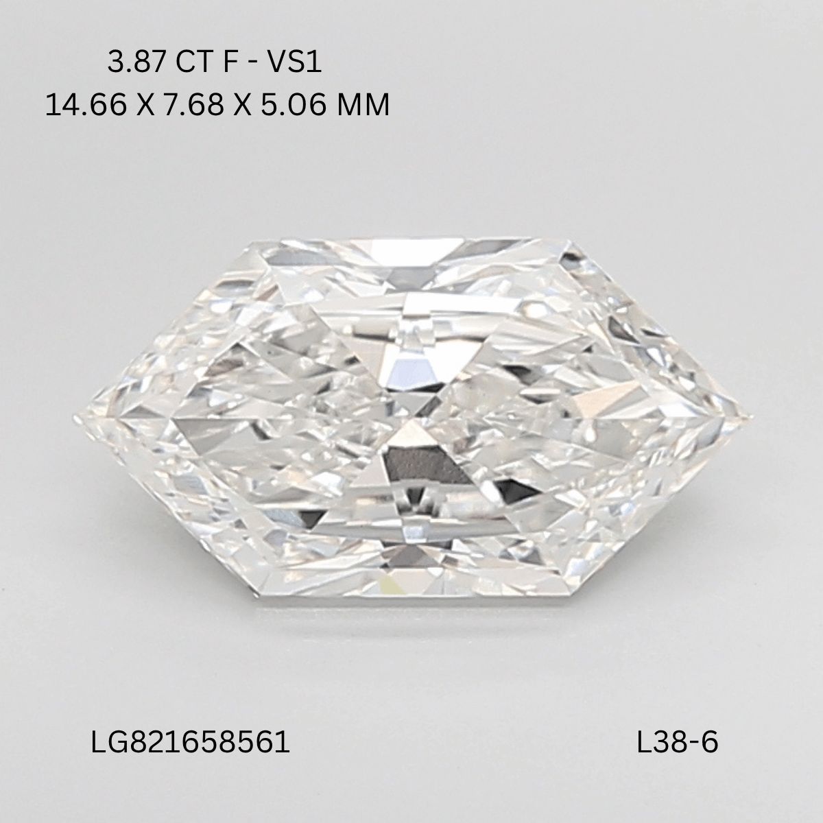 3.87 ct lab-grown Hexagonal Diamond