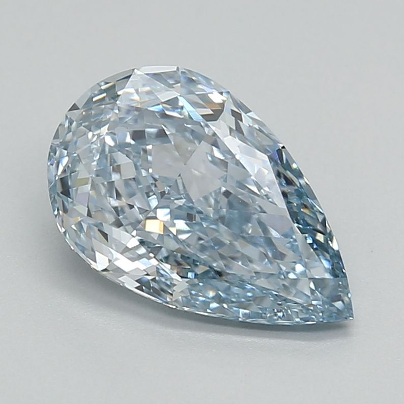 1.66 CT Fancy Vivid Greenish Blue PEAR